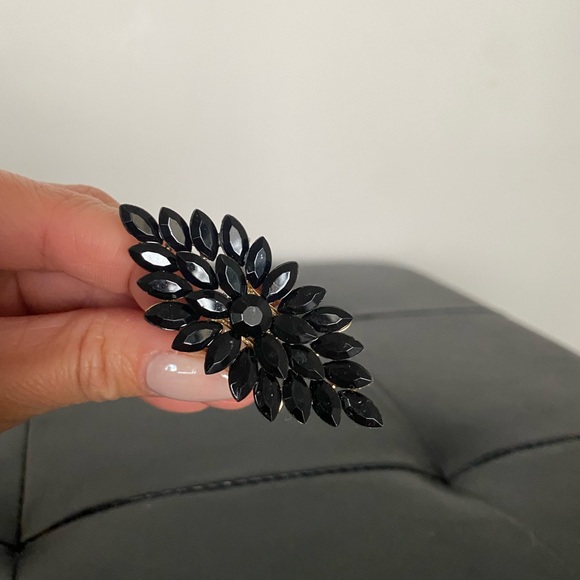BLACK CRYSTAL STATEMENT RING 😍 - Picture 2 of 5